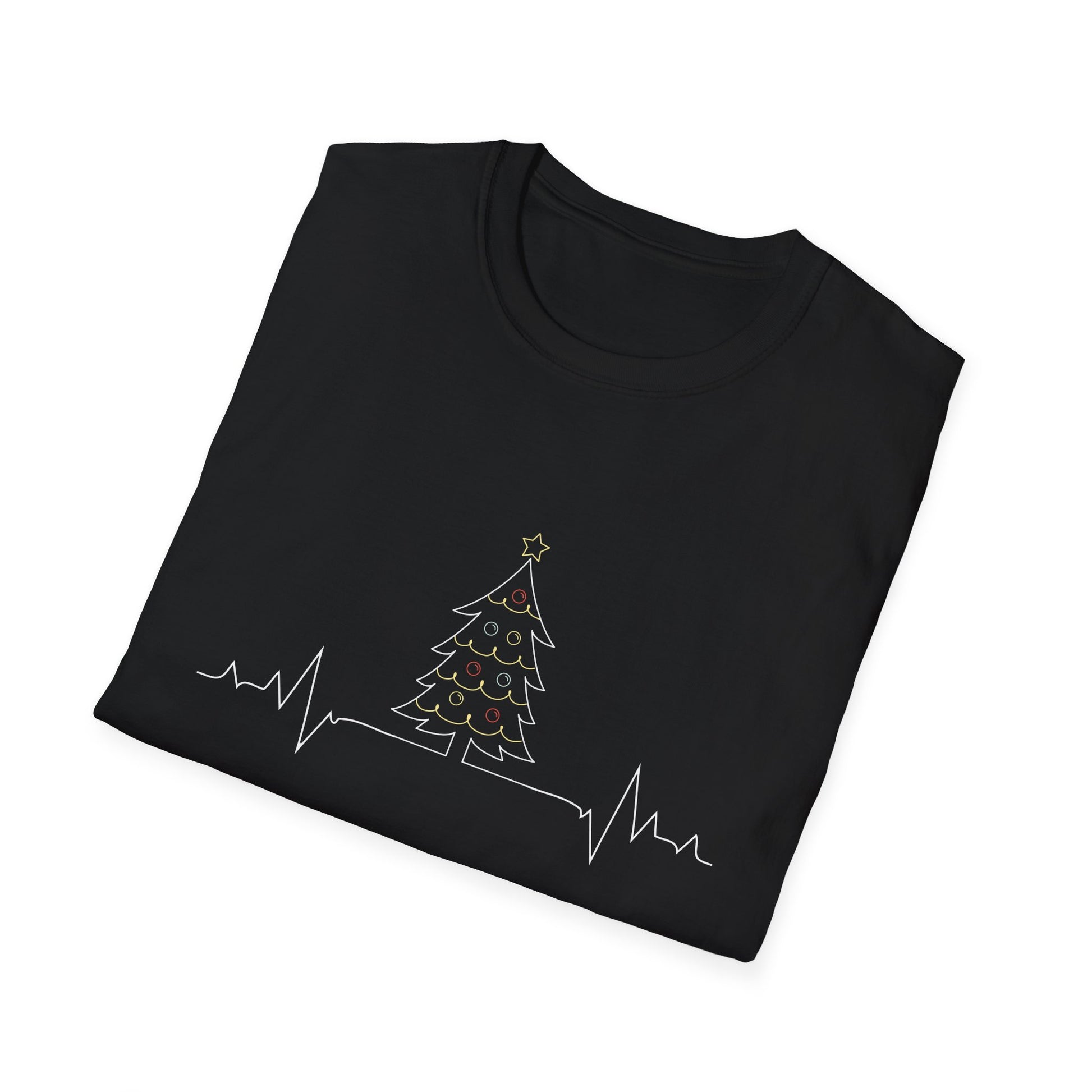 Christmas Heartbeat Xmas Christmas Tree Heartline Unisex T-Shirt