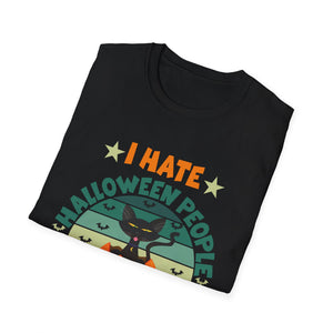 I Hate Halloween And People - Funny Halloween Cat Costume TeeUnisex Softstyle T-Shirt