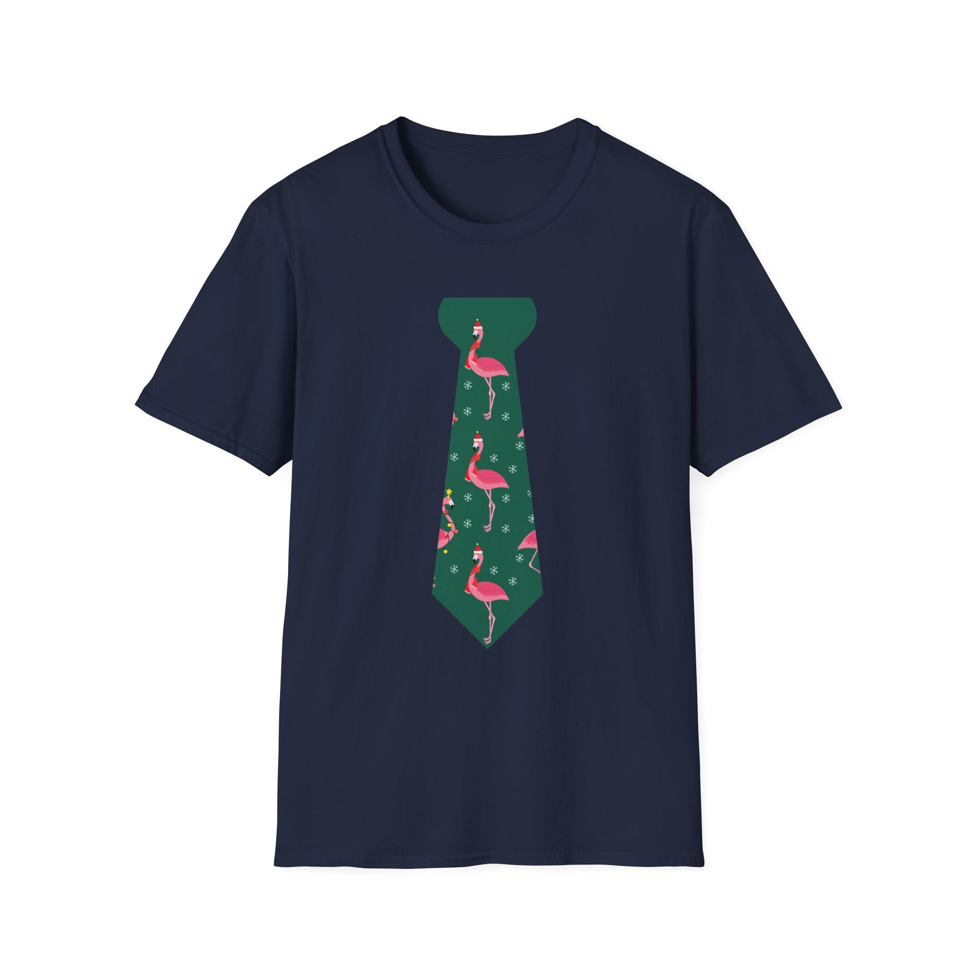Flamingo Tie Graphic T-Shirt — Tropical Novelty Tee for Casual & Vacation Wear