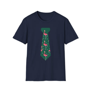 Flamingo Tie Graphic T-Shirt — Tropical Novelty Tee for Casual & Vacation Wear