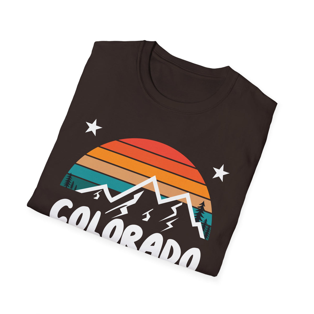 Colorado Retro Mountain T-Shirt — Vintage Sunset Rockies Tee