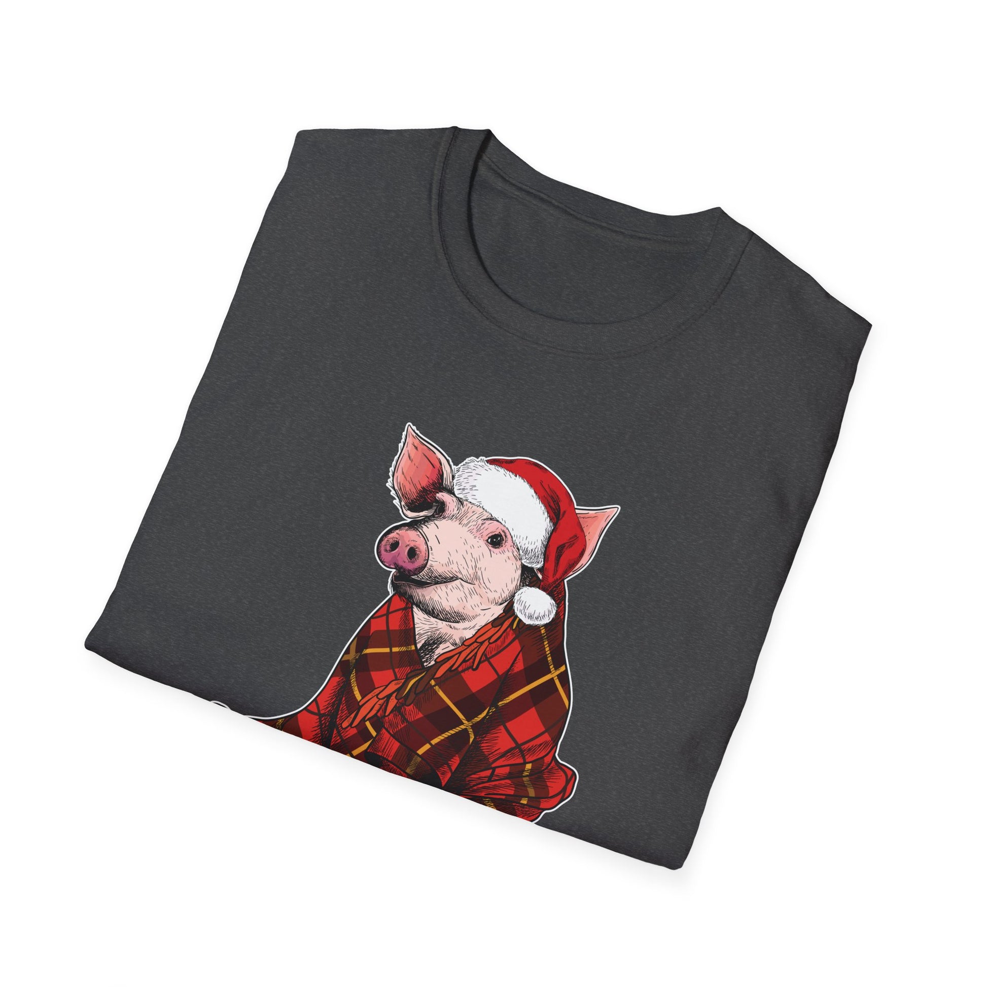Christmas Pig T-Shirt – Plaid Santa Pig with “Ho Ho Ho Let Me Suck Them Toes” Holiday Tee