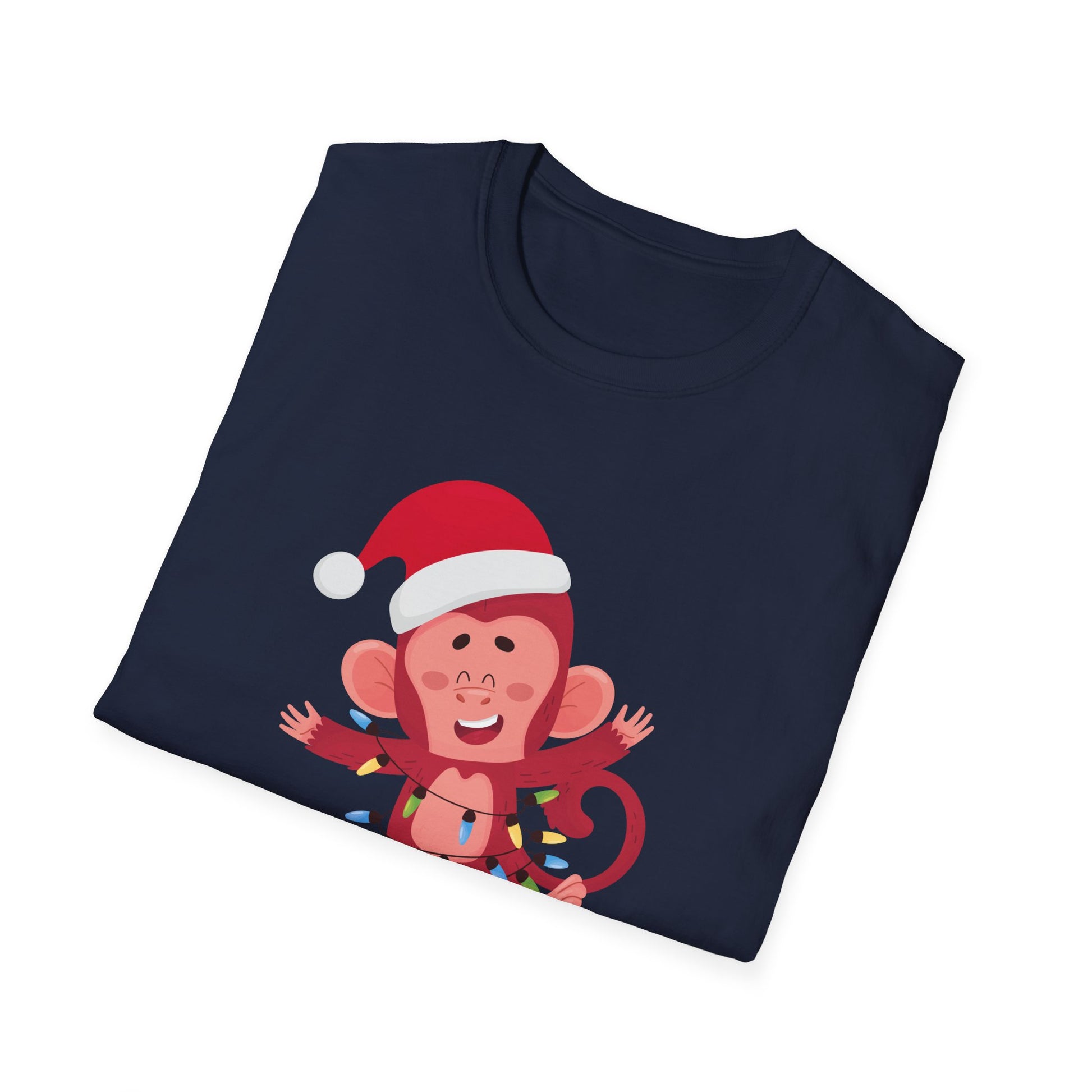 Christmas Sock Monkey T-Shirt — Cute Santa Monkey Holiday Tee
