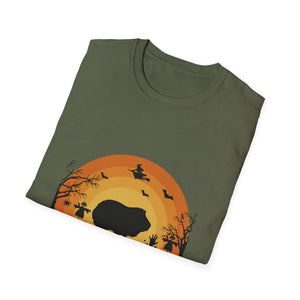 Halloween Hippo T-Shirt – Spooky Sunset Silhouette Shirt