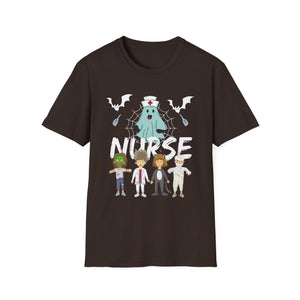 Cute Halloween Nurse Nursing Zombie Halloween Pattern TeeUnisex Softstyle T-Shirt