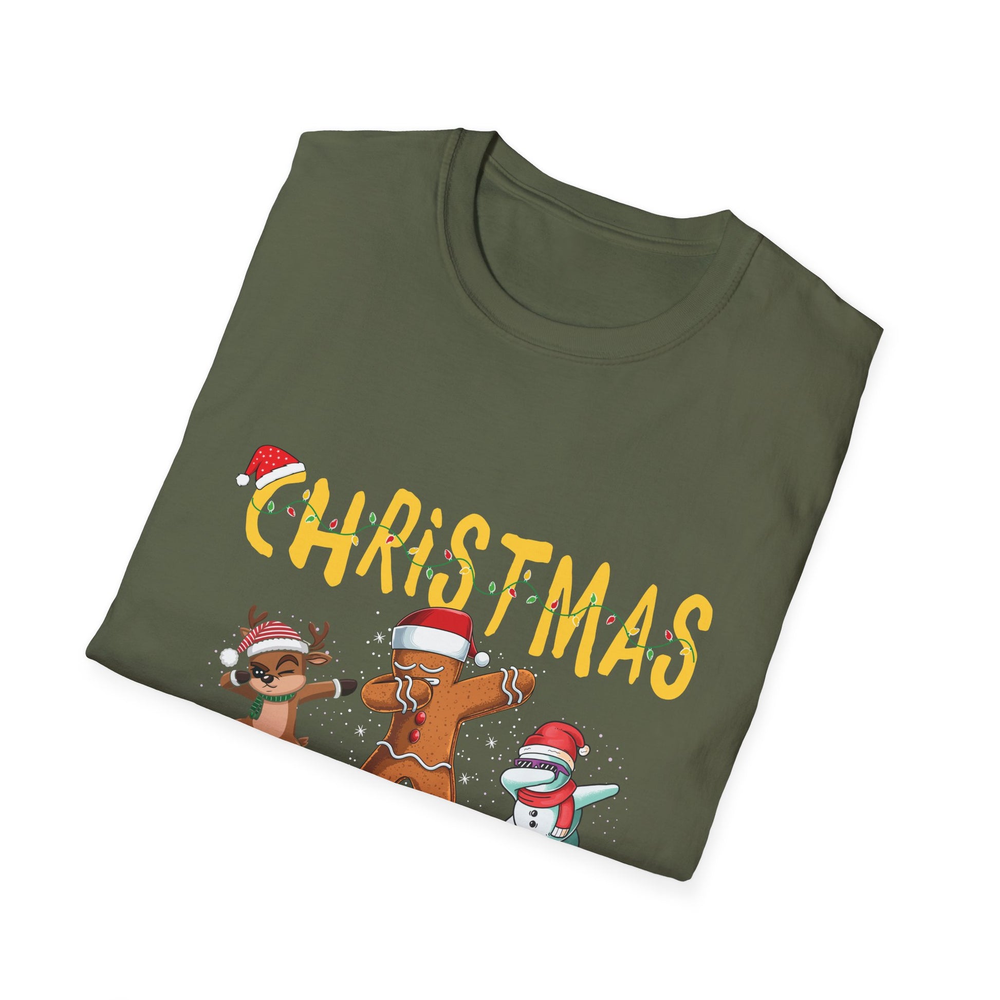 Christmas Vibes T-Shirt — Dabbing Gingerbread & Snowman Holiday Tee