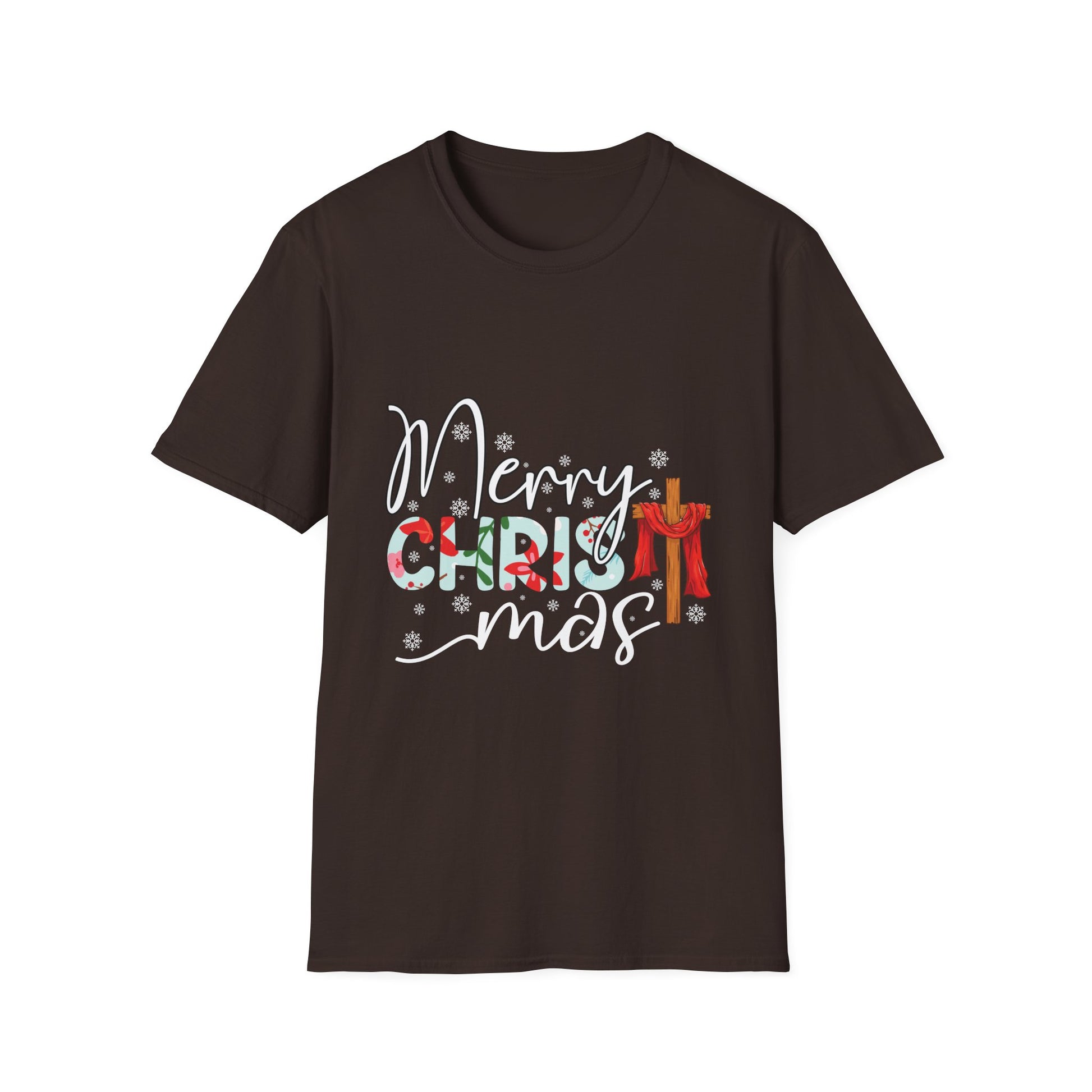 Merry Christmas Candy Cane Cross T-Shirt