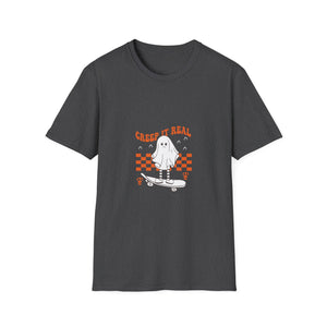 Creep It Real Ghost Skateboard T-Shirt — Halloween Skate Tee