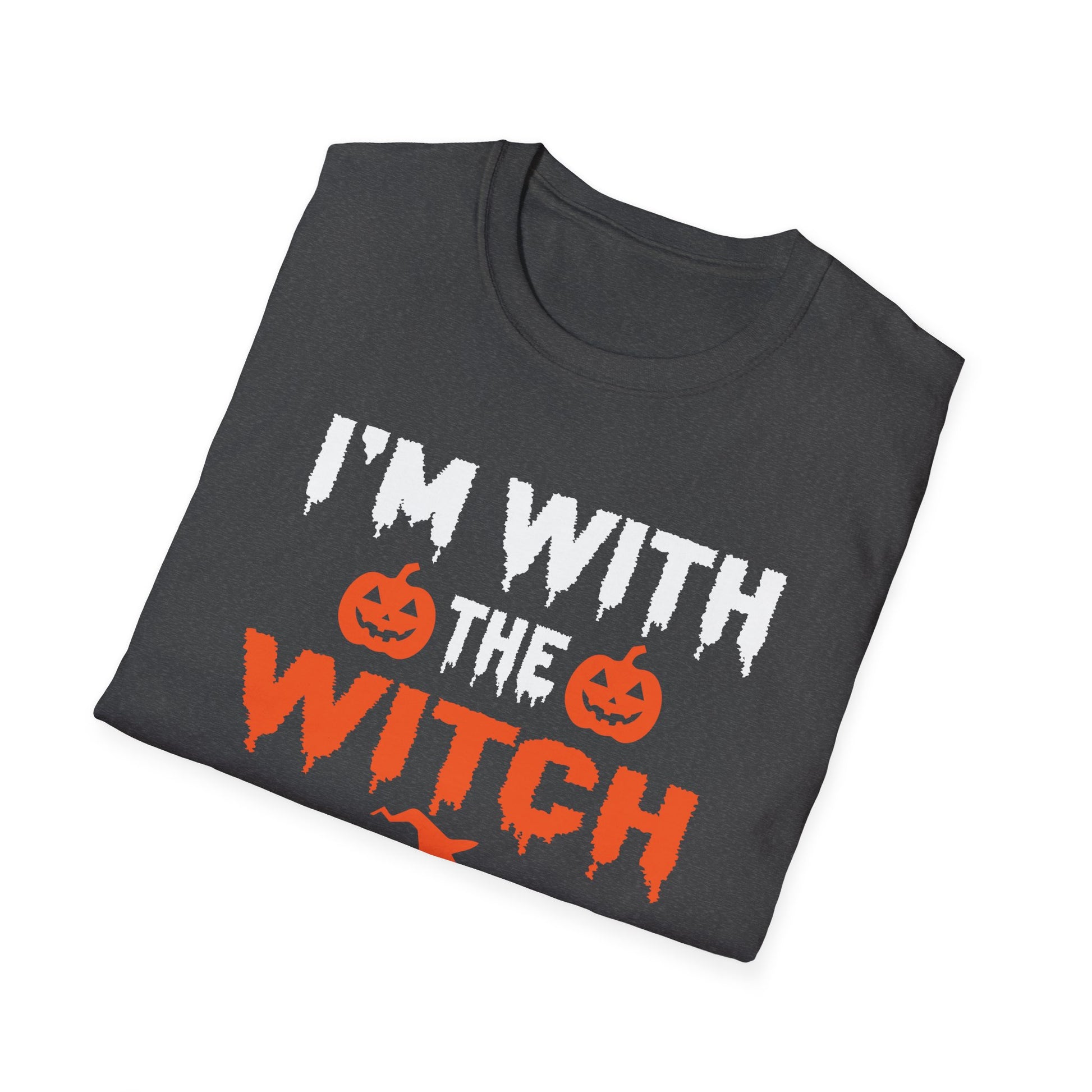 I'm With The Witch T-Shirt — Halloween Witch Arrow Graphic Tee