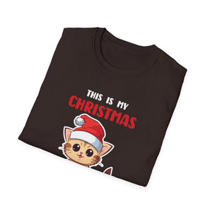 Cat Lover This Is My Christmas Pajama Shirt Christmas Unisex T-Shirt