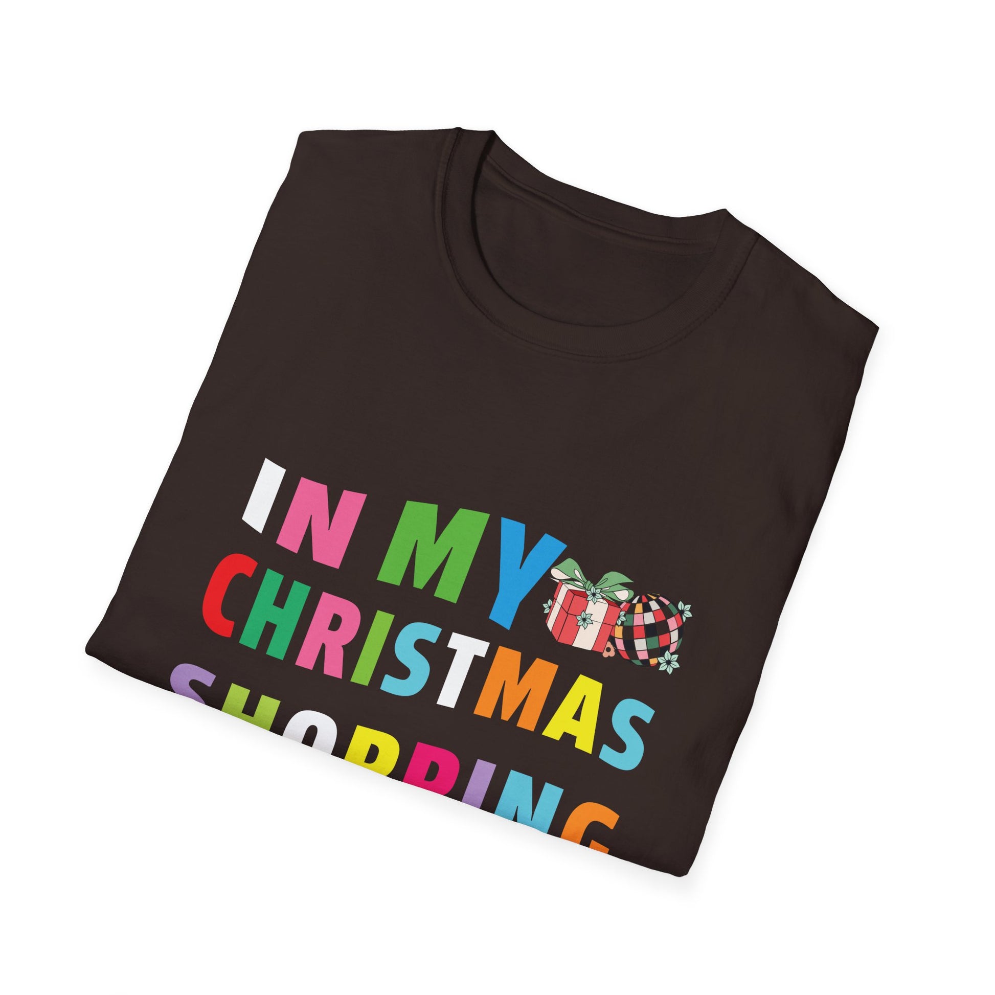 Christmas Shopping Era T-Shirt – Colorful Holiday Gifts Graphic Tee