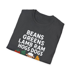 Funny Foodie Beans, Greens & More  Unisex T-Shirt