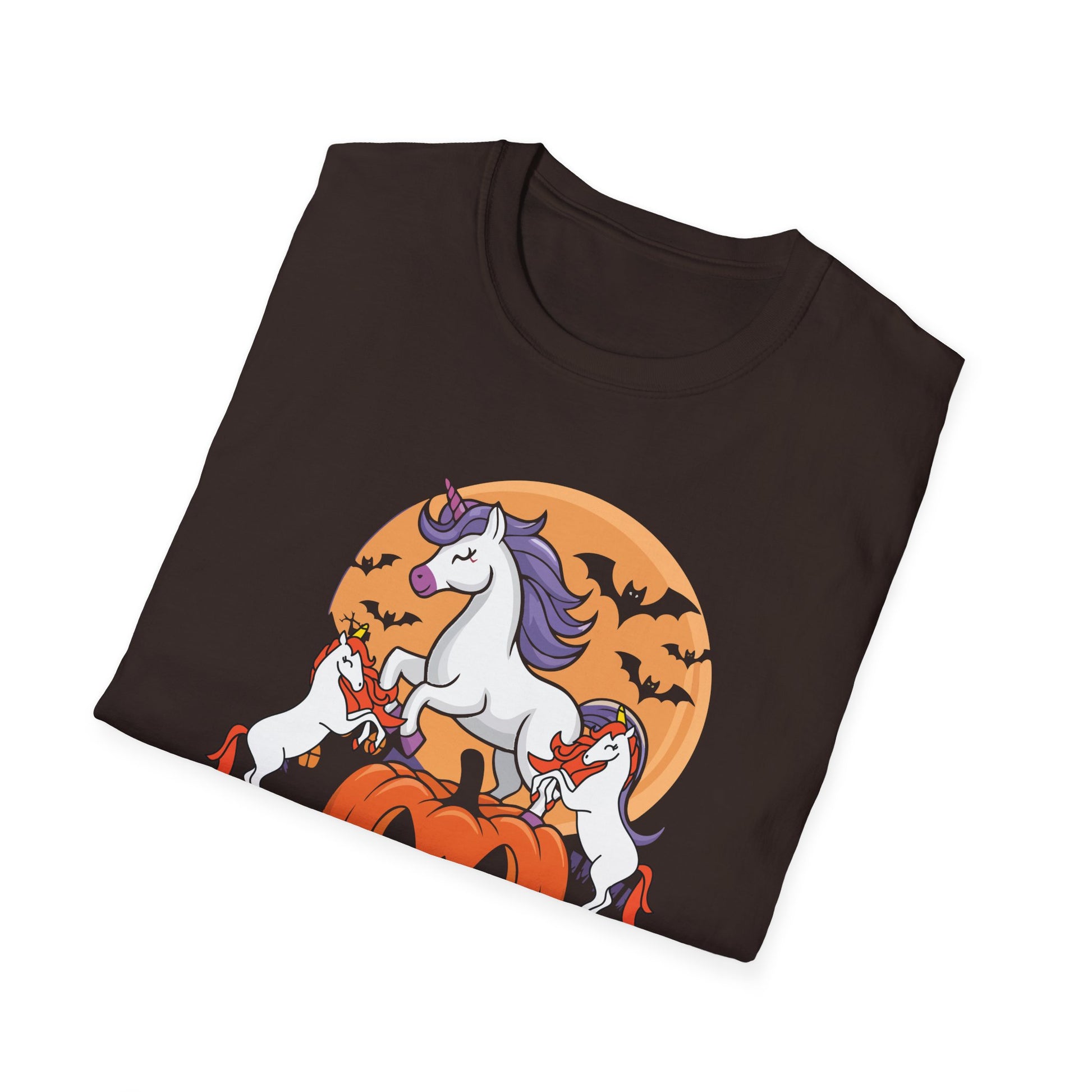 Halloween Unicorn T-Shirt — "Happy Haunti-Corn" Pumpkin & Bats Costume Tee
