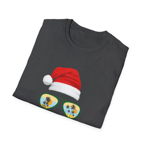 Christmas in July T-Shirt — Santa Hat Sunglasses Holiday Tee