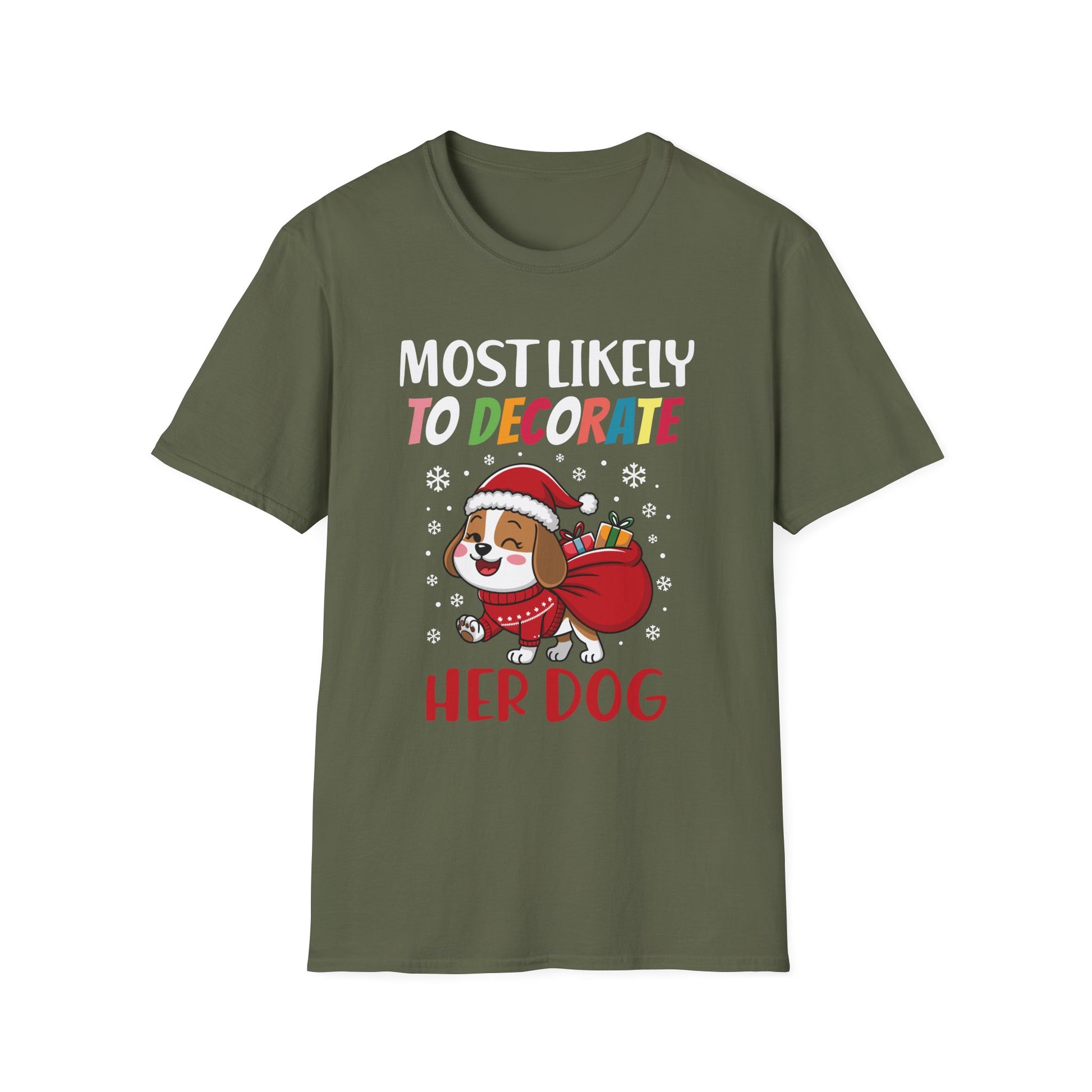 Most Likely To Decorate Her Dog Family Christmas Pajamas T-Shirt
