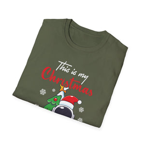 Astronaut Christmas Pajama Space Tree Snowflakes Xmas Gifts Unisex T-Shirt