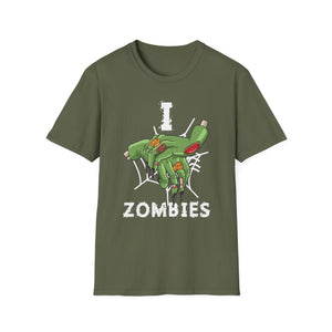 I Love Zombies T‑Shirt — Funny Halloween Zombie Graphic Tee