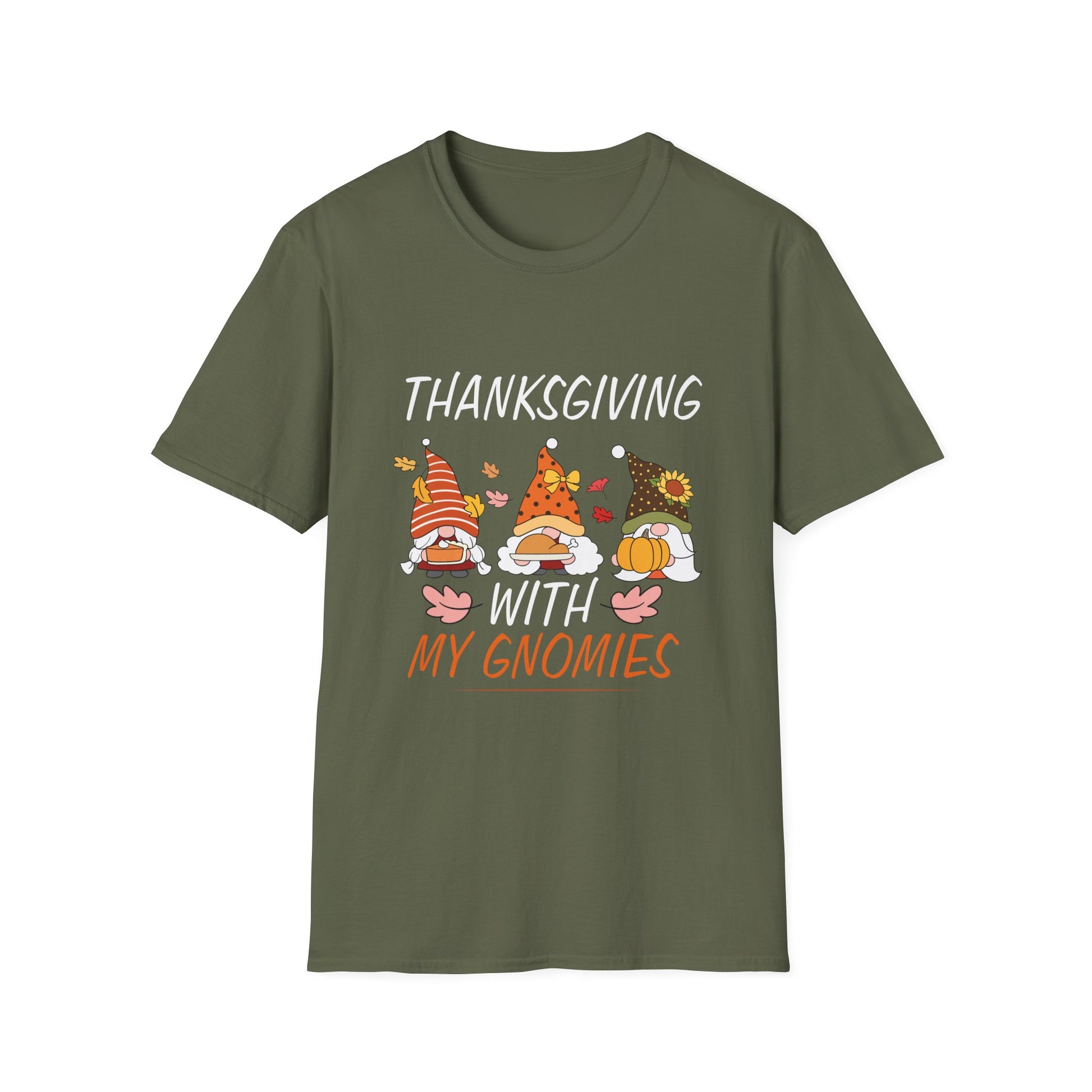 Thanksgiving With My Gnomies T-Shirt — Cute Holiday Gnome Tee for Family Gatherings