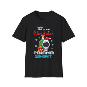 Astronaut Christmas Pajama Space Tree Snowflakes Xmas Gifts Unisex T-Shirt