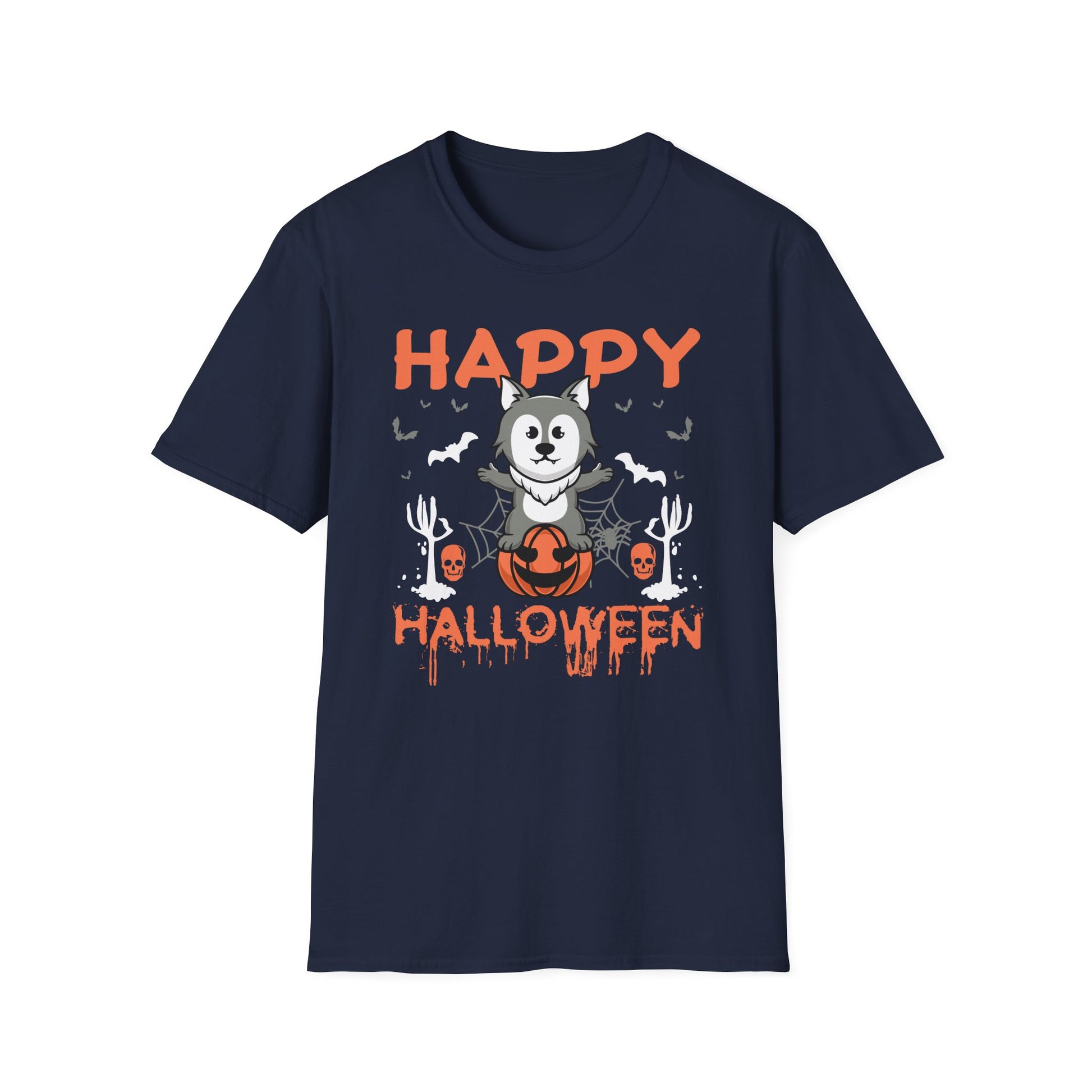 Happy Halloween Husky T-Shirt — Cute Spooky Dog Pumpkin Tee