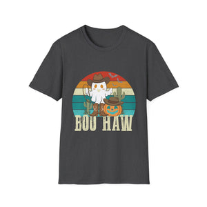 Boo Haw T-Shirt – Halloween Cowboy Ghost & Pumpkin Vintage Tee