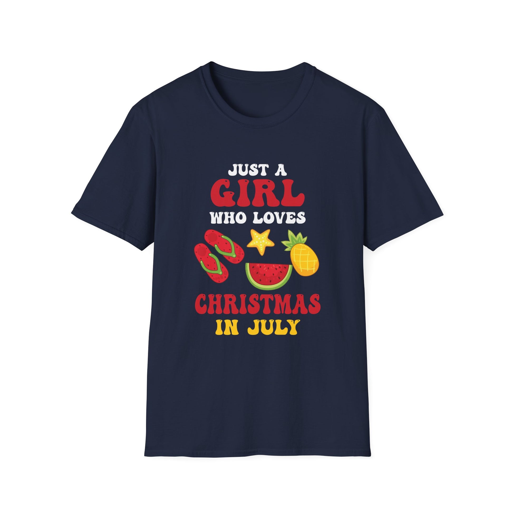 Christmas In July Shirt Girls Funny Summer Beach Vacation Unisex T-Shirt