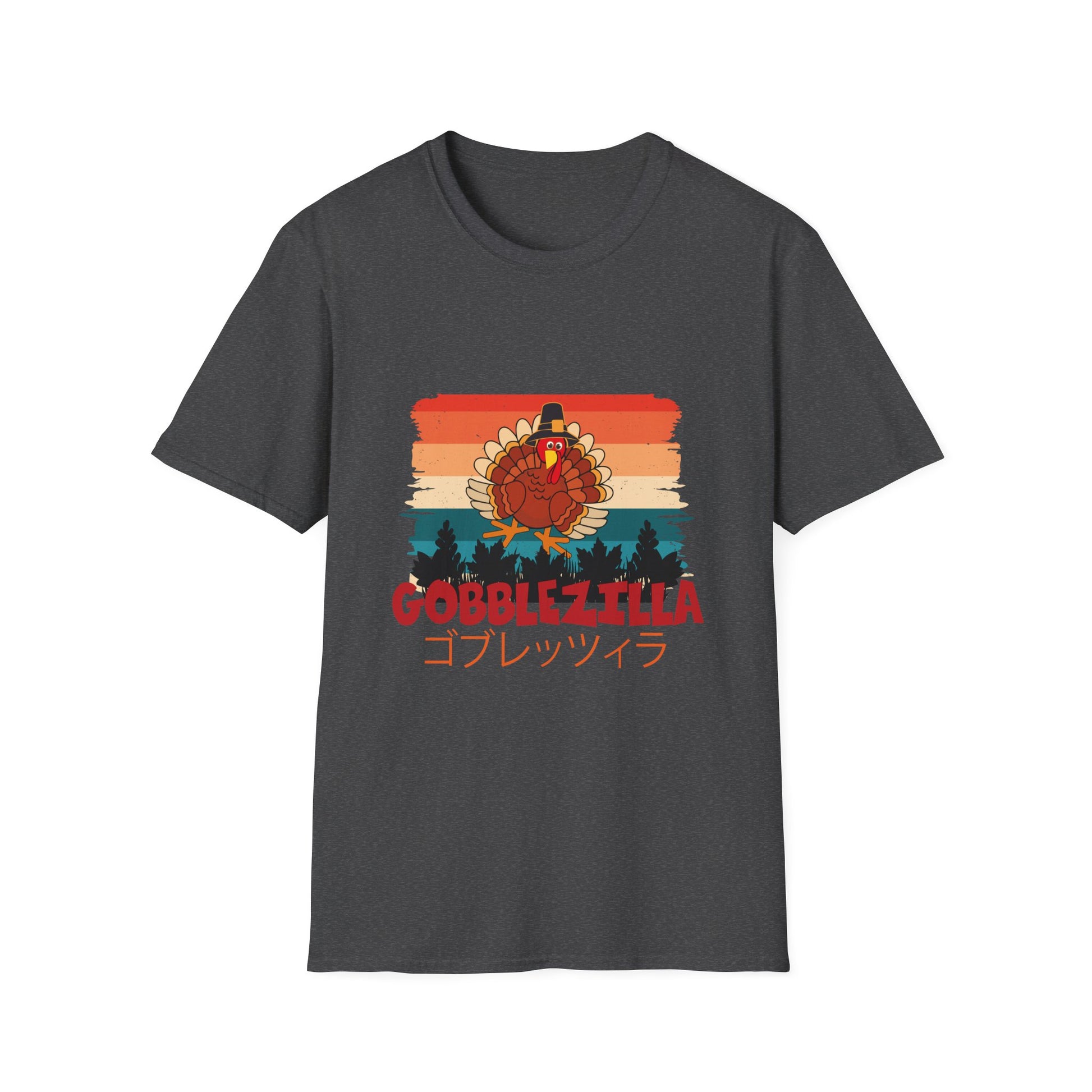 Gobblezilla Turkey T-Shirt – Retro Thanksgiving Graphic Tee