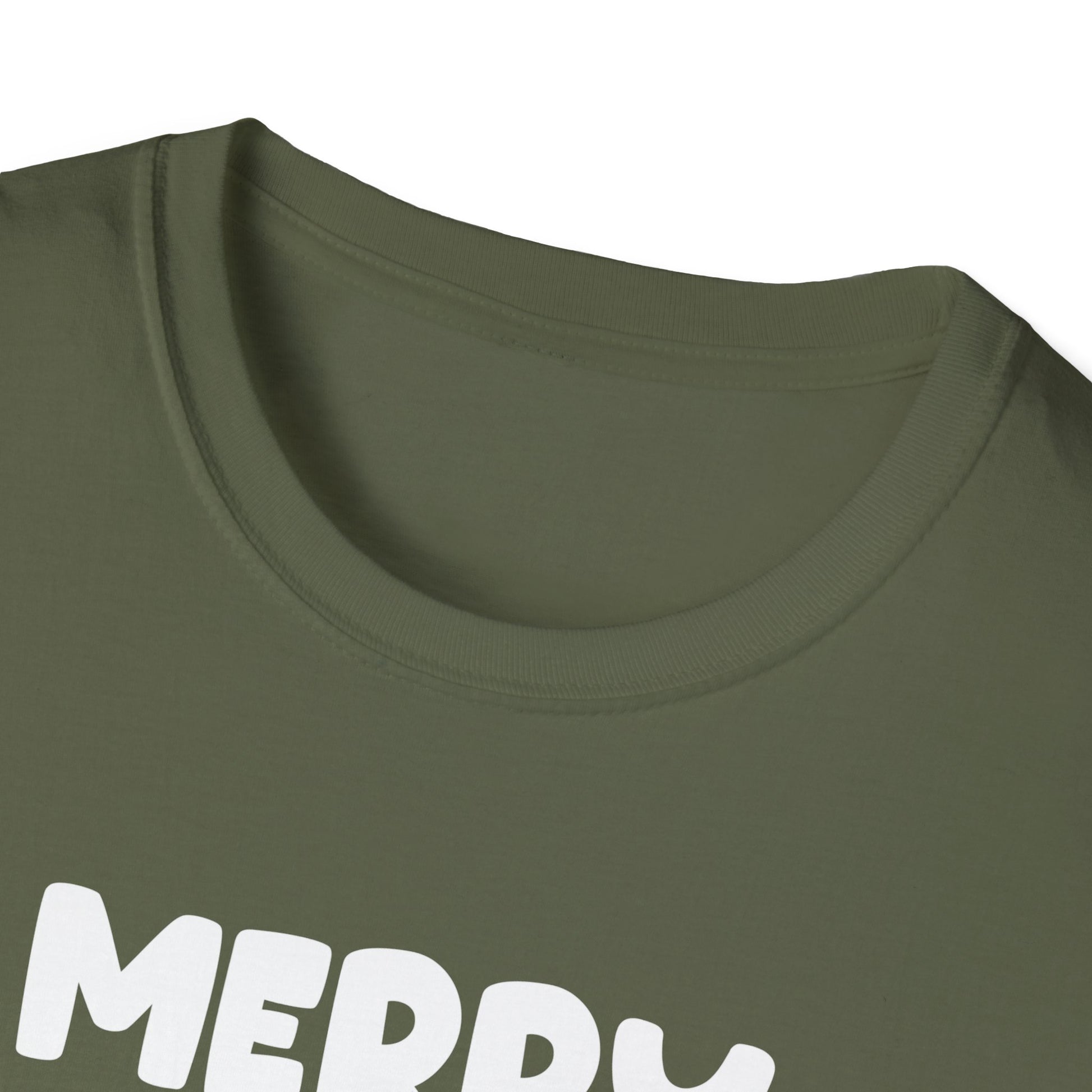 Merry Fishmas T-Shirt — Funny Christmas Fishing Shirt with Santa Hat Bass