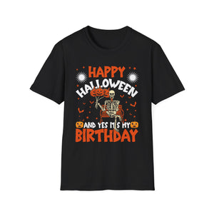 Happy Halloween And Yes It's My Birthday Unisex Softstyle T-Shirt