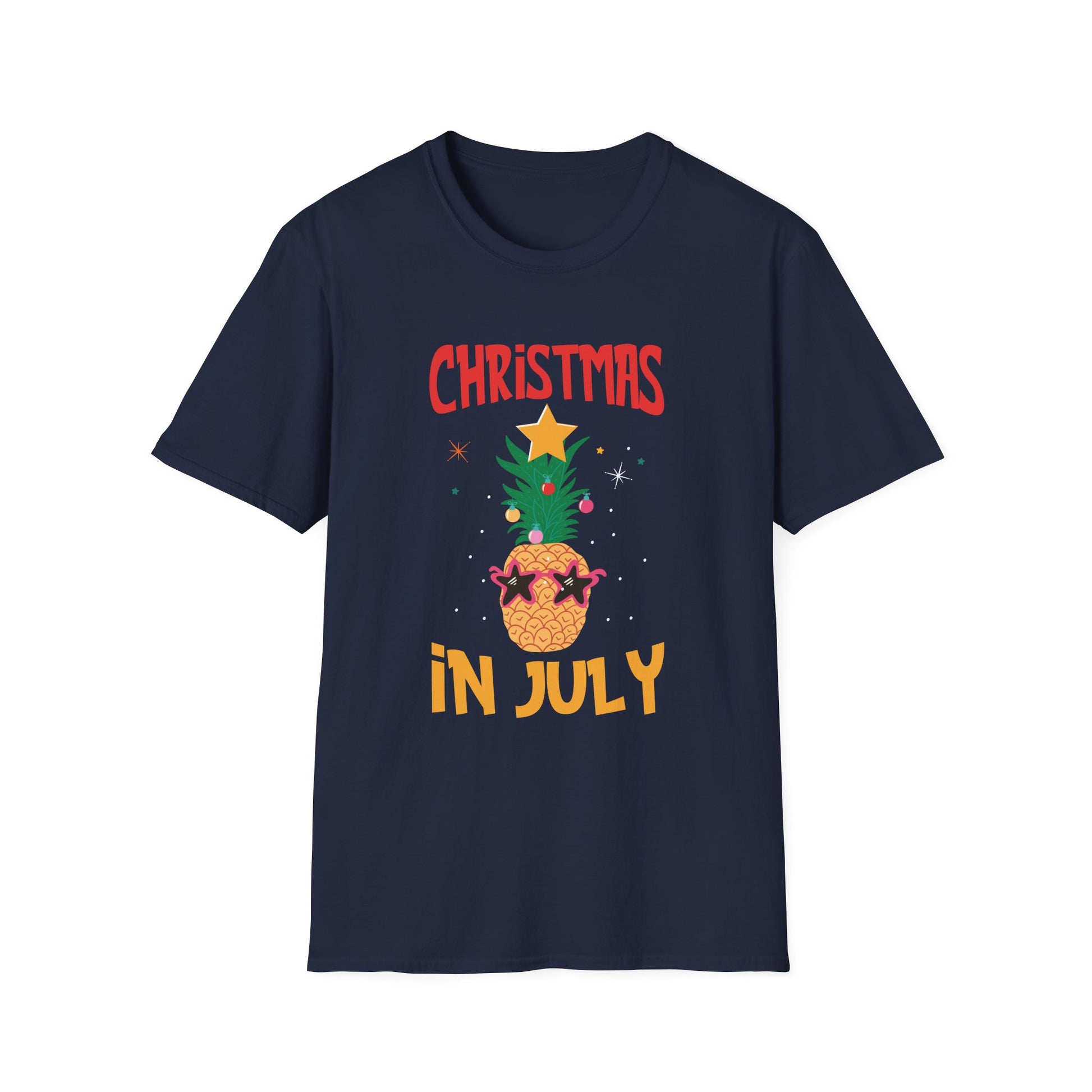 Christmas in July T-Shirt — Pineapple Santa Tree Graphic Tee