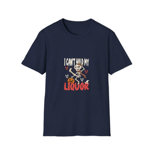 I Can't Hold My Liquor Halloween T-Shirt — Dancing Skeleton Pumpkin Party Tee