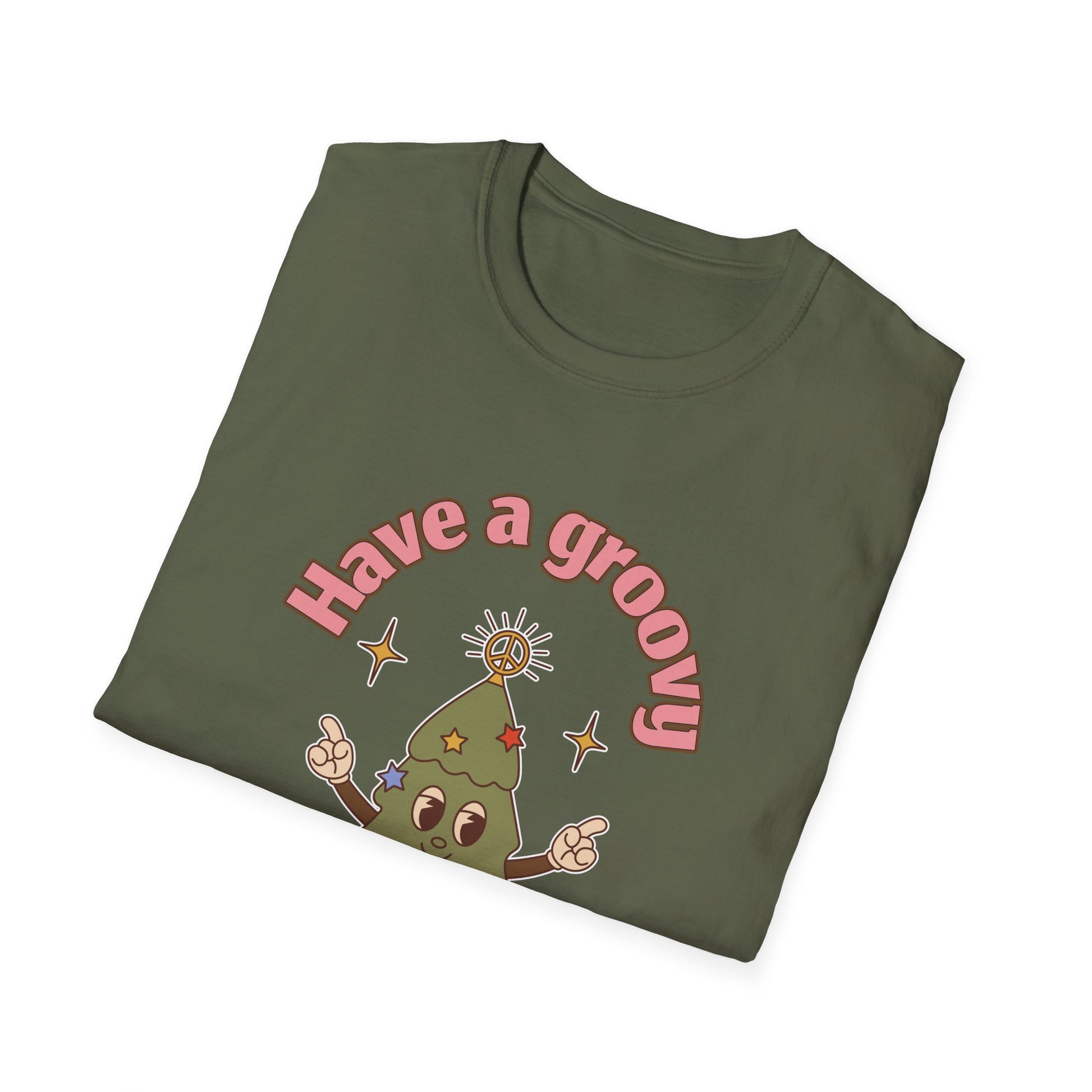 Have a Groovy Christmas T-Shirt — Retro Dancing Christmas Tree Holiday Tee
