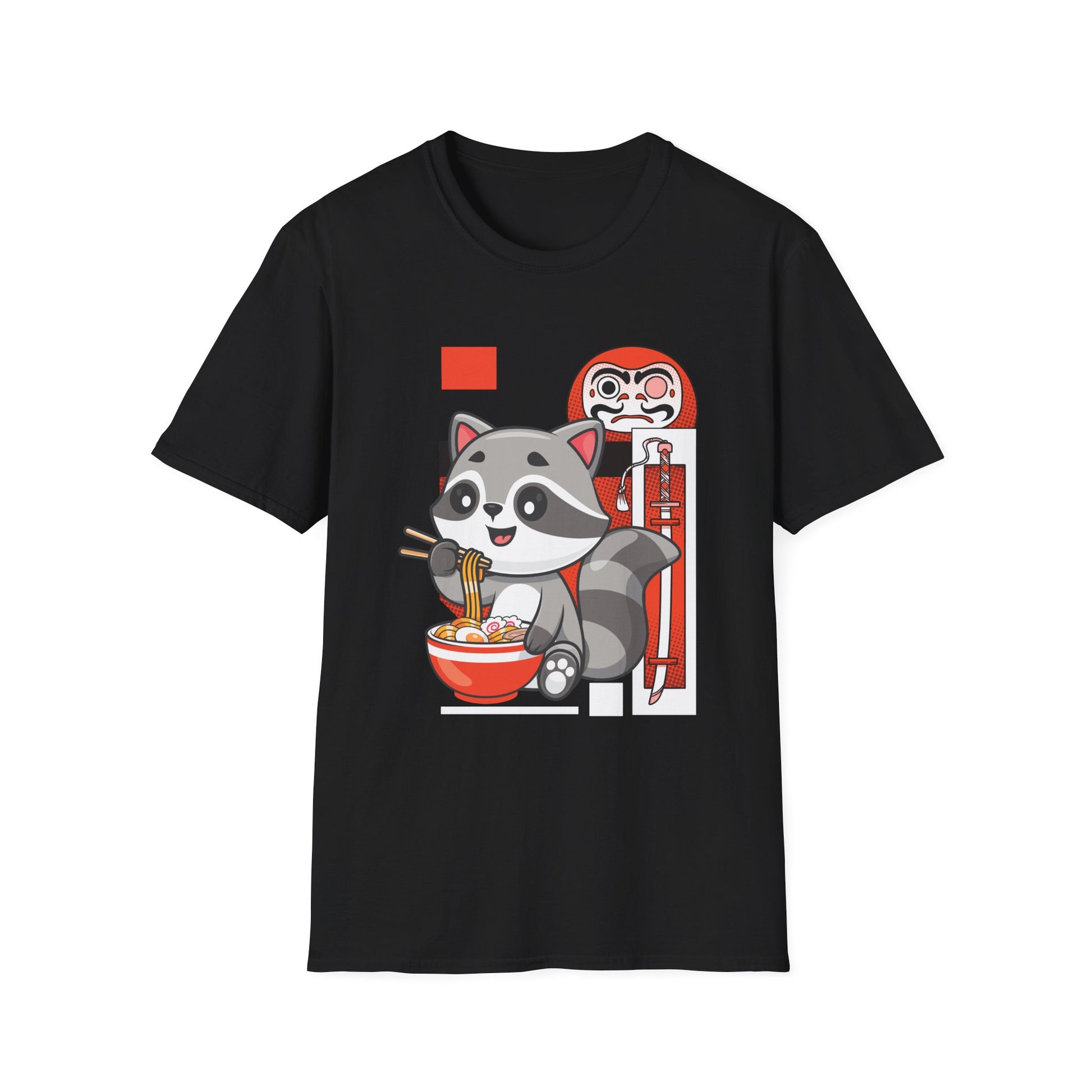 Funny Cat Eating Ramen Vintage Japanese Noodles Unisex T-Shirt
