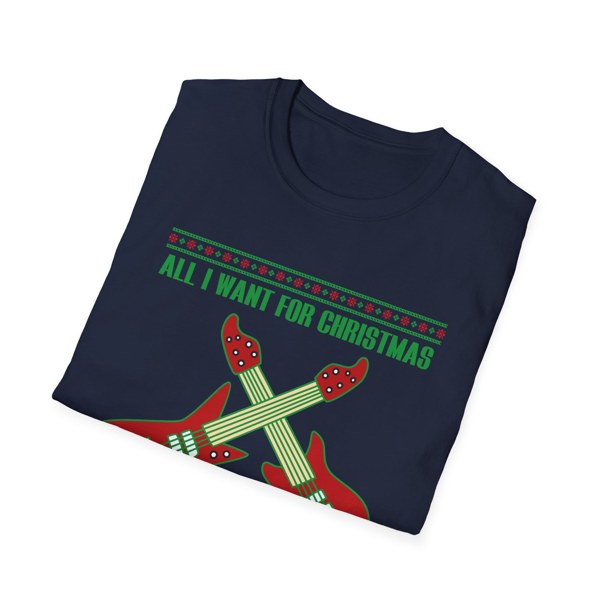 Christmas Guitar T-Shirt — "All I Want For Christmas Is More Guitars" Holiday Tee