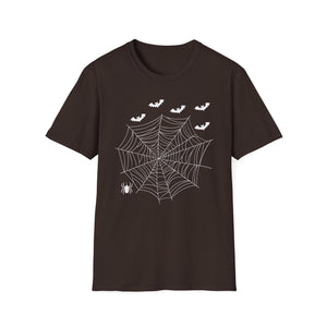 Spiderweb & Bats T-Shirt — Halloween Spider Tee
