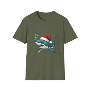 Christmas Shark T-Shirt — Festive Santa Hat Shark Graphic Tee
