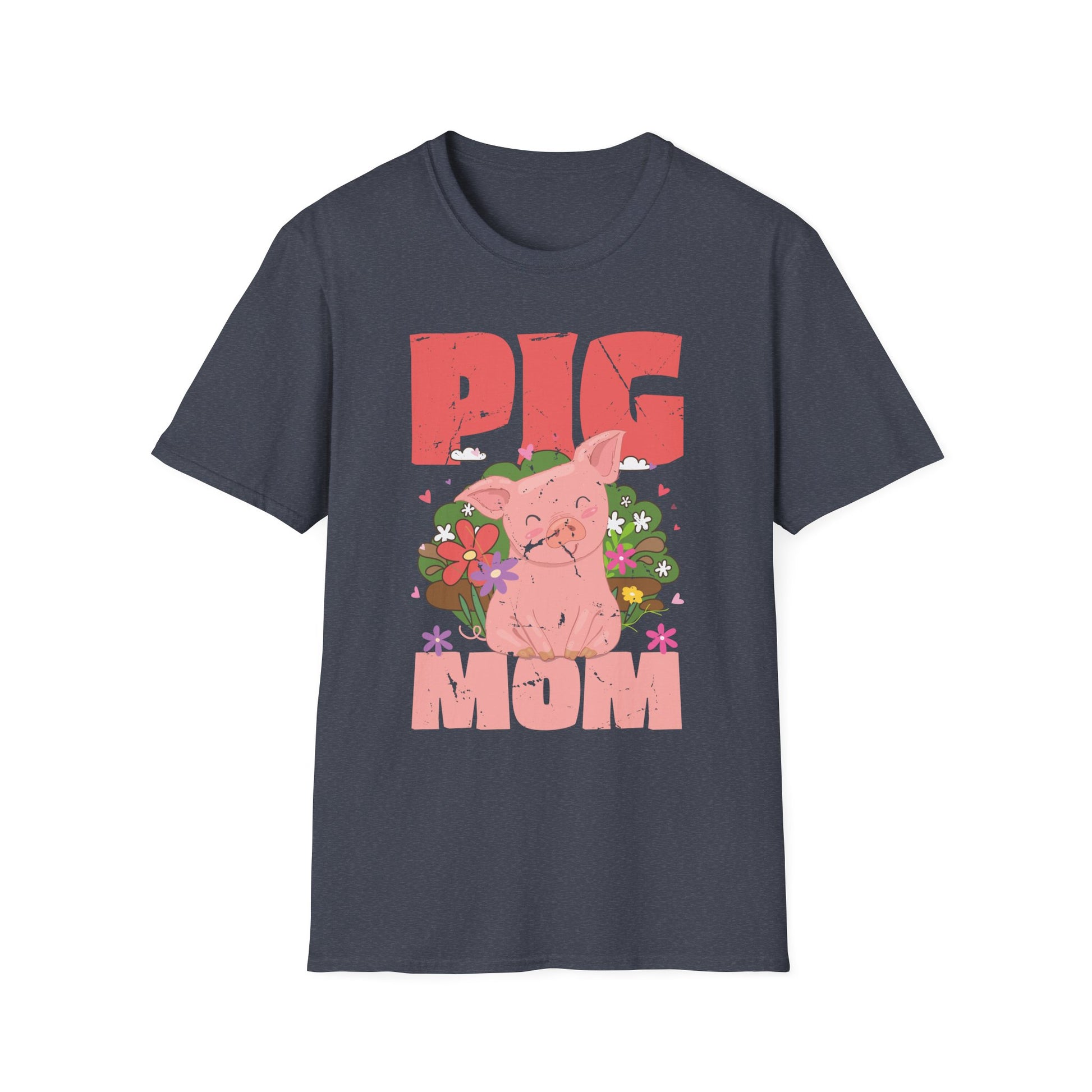 Pig Mom Funny Hog Farmer Swine Mothers Day Farm Mamma Women Unisex T-Shirt