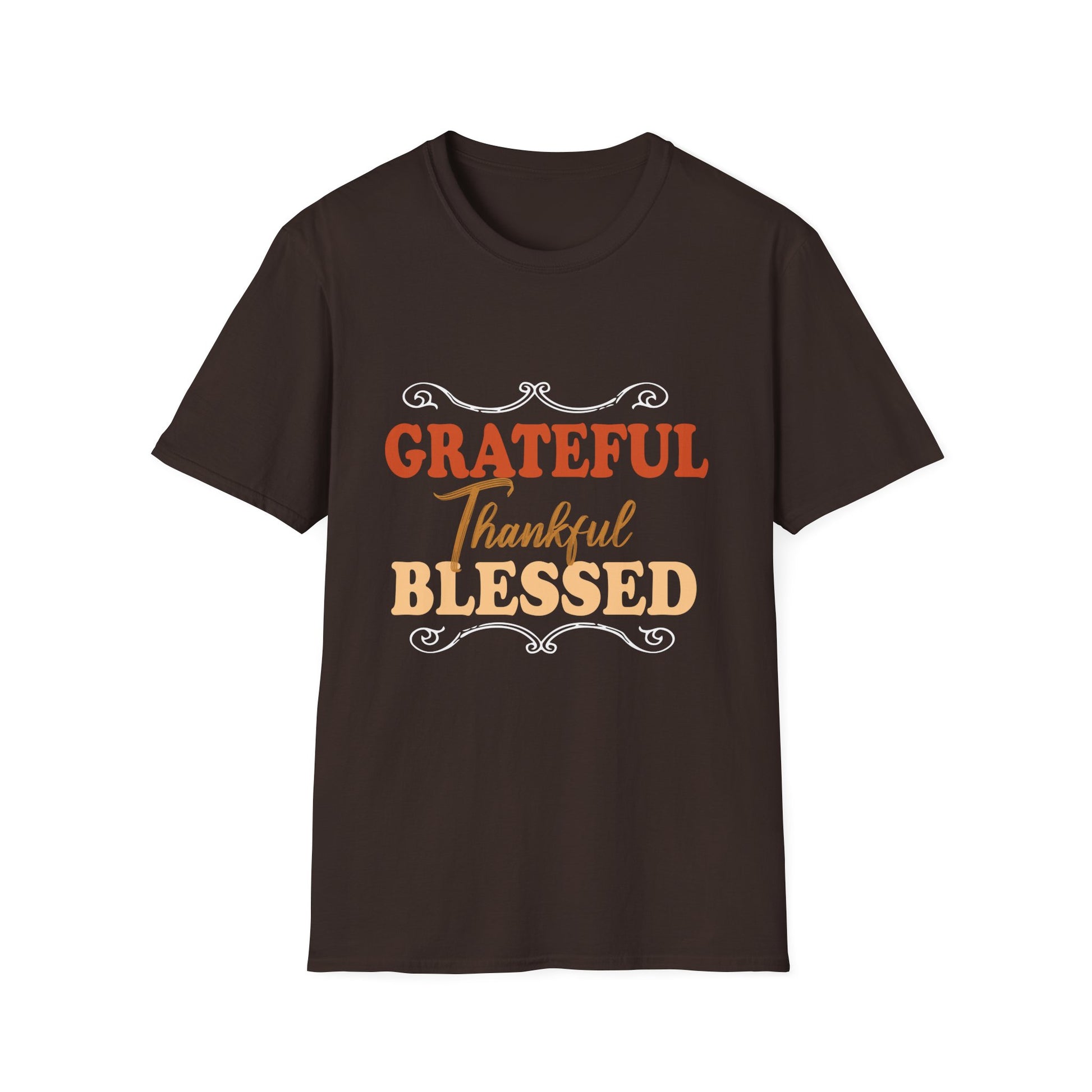 Grateful Thankful Blessed T-Shirt — Thanksgiving Fall Holiday Tee  Unisex T-Shirt