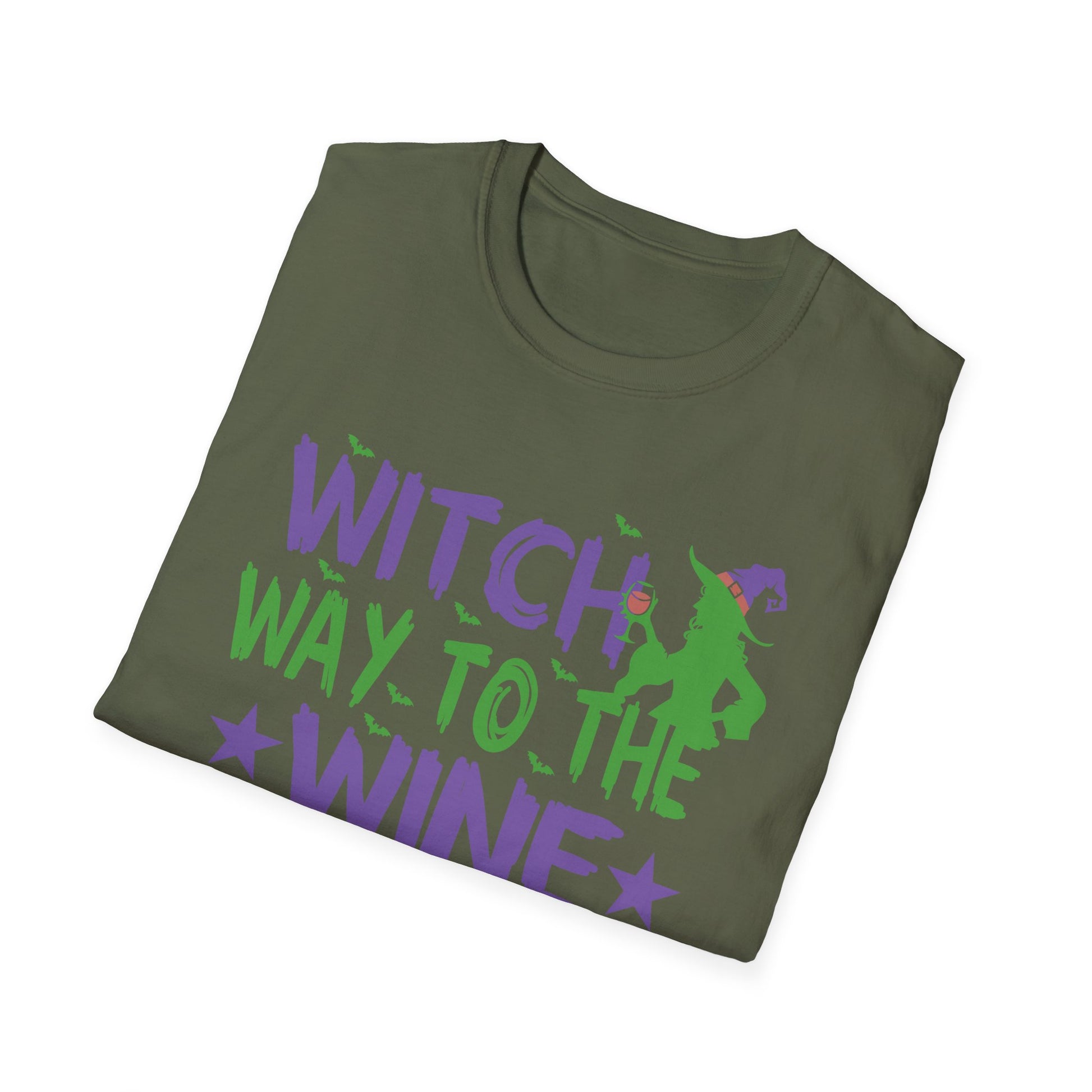 Witch Way To The Wine T-Shirt — Funny Halloween Wine Tee