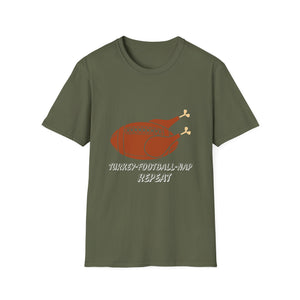 Thanksgiving Football T-Shirt — Turkey, Football, Repeat Holiday Tee