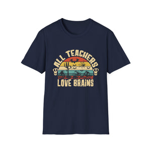 Funny Halloween All Teachers Love Brains Halloween Tee
