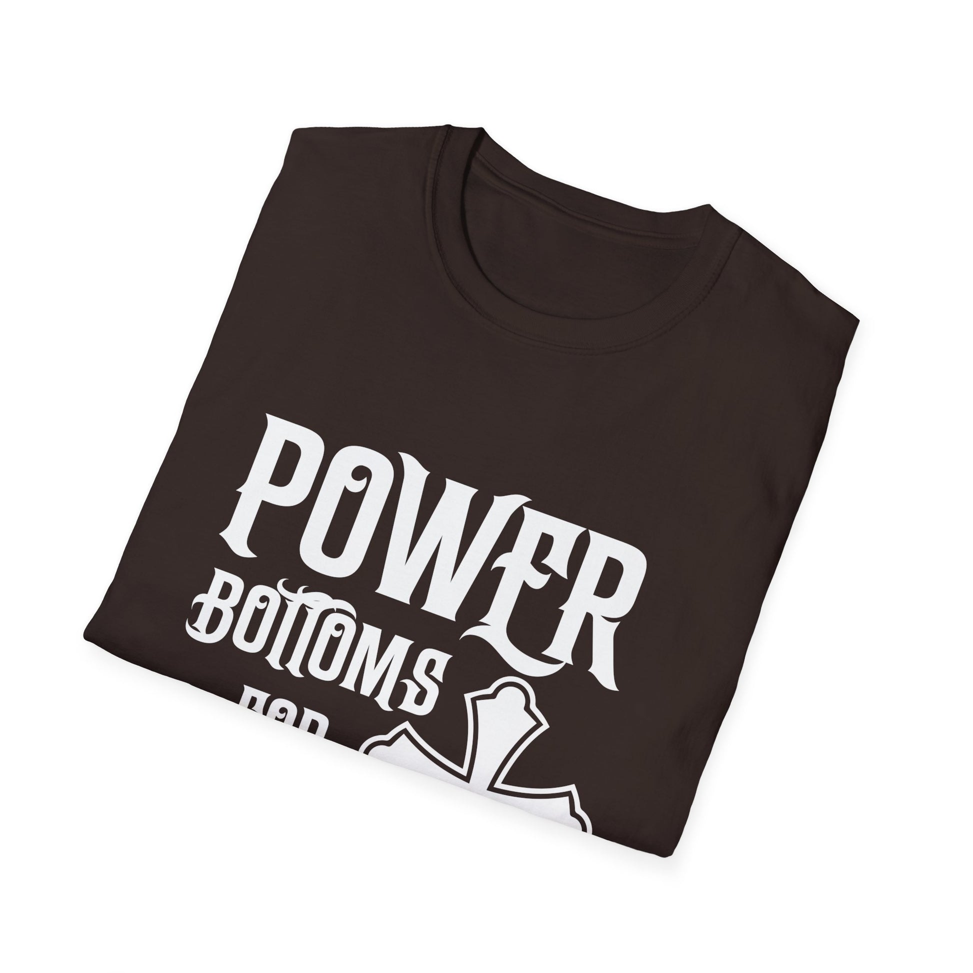 T-Shirt — "Power Bottoms for Jesus" Cross Graphic Religious Tee