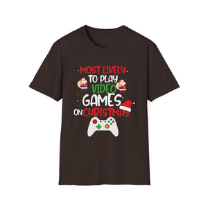 Most Likely To Play Video Game Family Matching Christmas Unisex T-Shirt