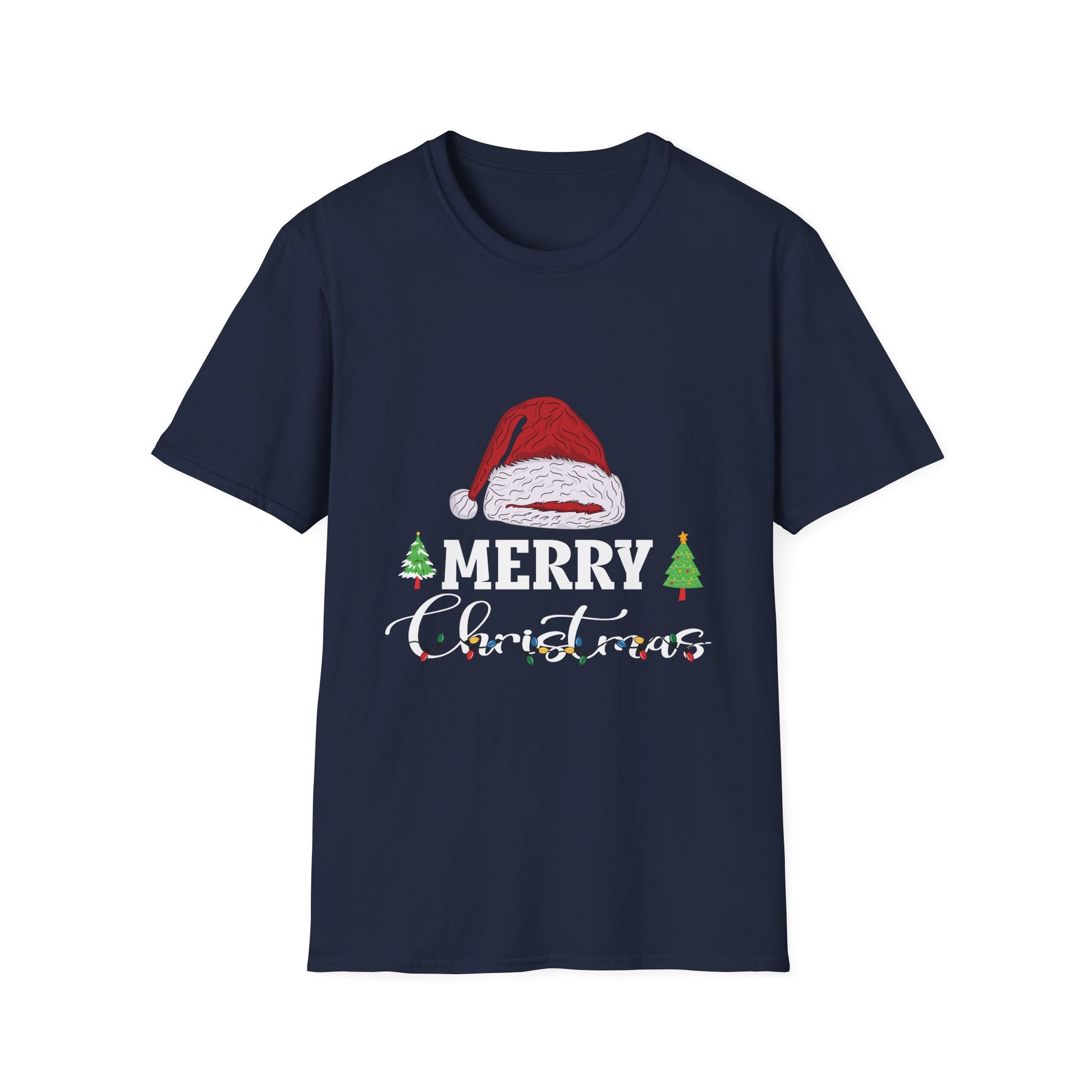 Christmas T-Shirt — "Merry Christmas" Santa Hat Holiday Tee