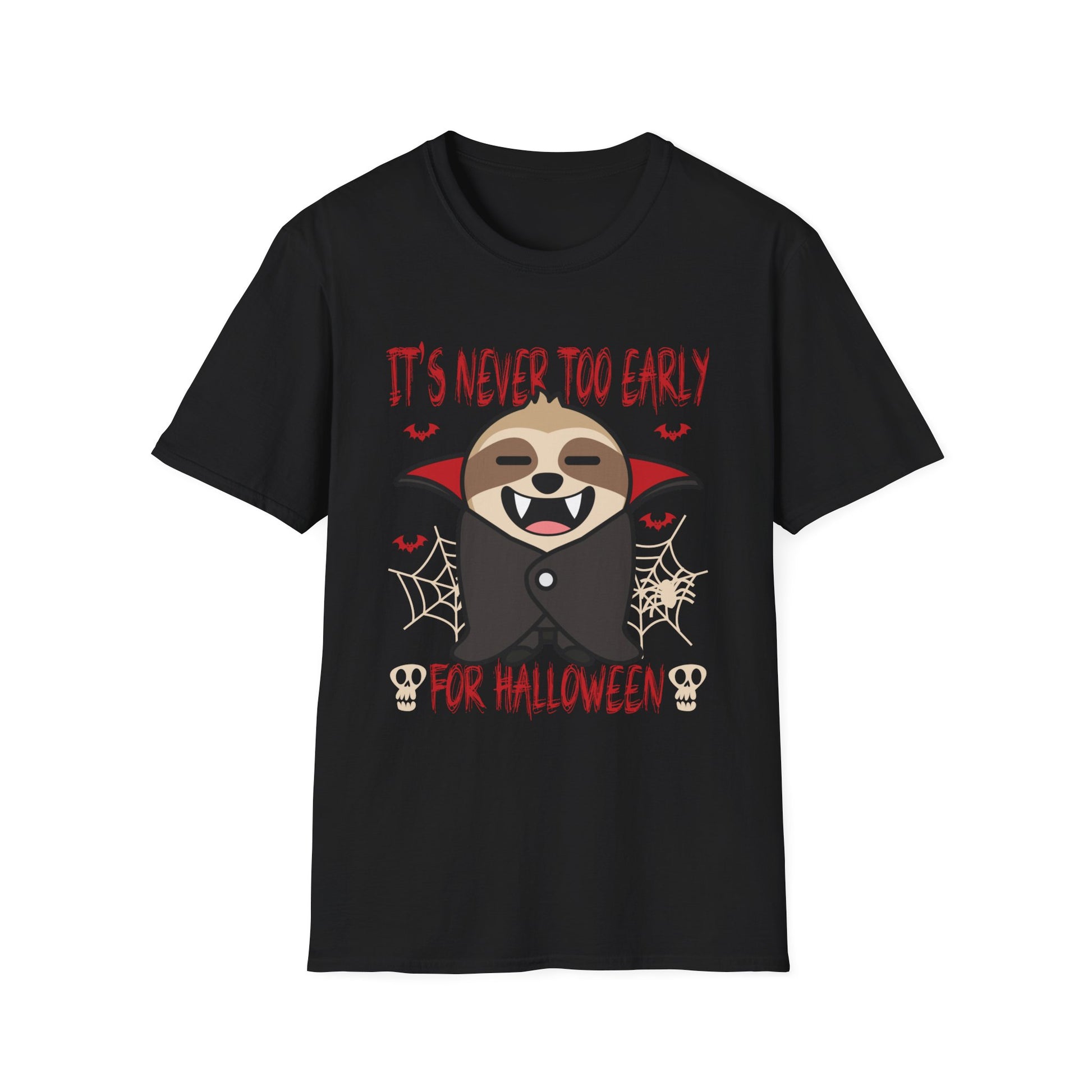 Sloth Vampire Halloween T-Shirt – "It's Never Too Early for Halloween"