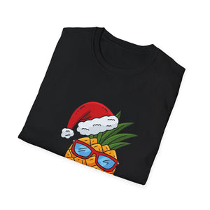 Pineapple Santa Tee — Tropical Christmas T-Shirt with Sunglasses & Flip Flops