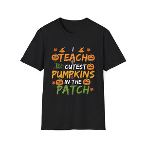 Teacher Halloween T-Shirt – “I Teach the Cutest Pumpkins in the Patch” Fall Tee
