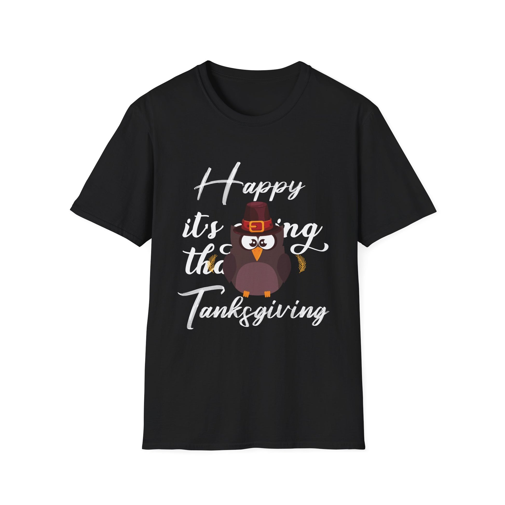 Thanksgiving T-Shirt — "Happy it's turkey time Thanksgiving" Cute Pilgrim Turkey Tee