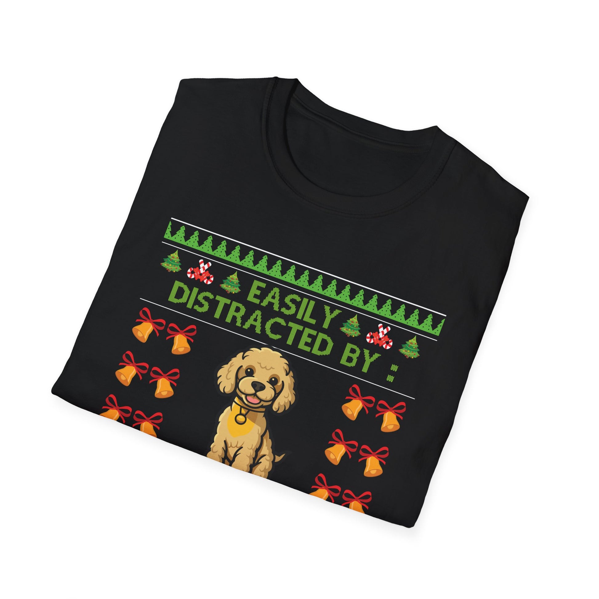 Christmas Doodles T‑Shirt — "Easily Distracted by Christmas & Doodles" Holiday Tee