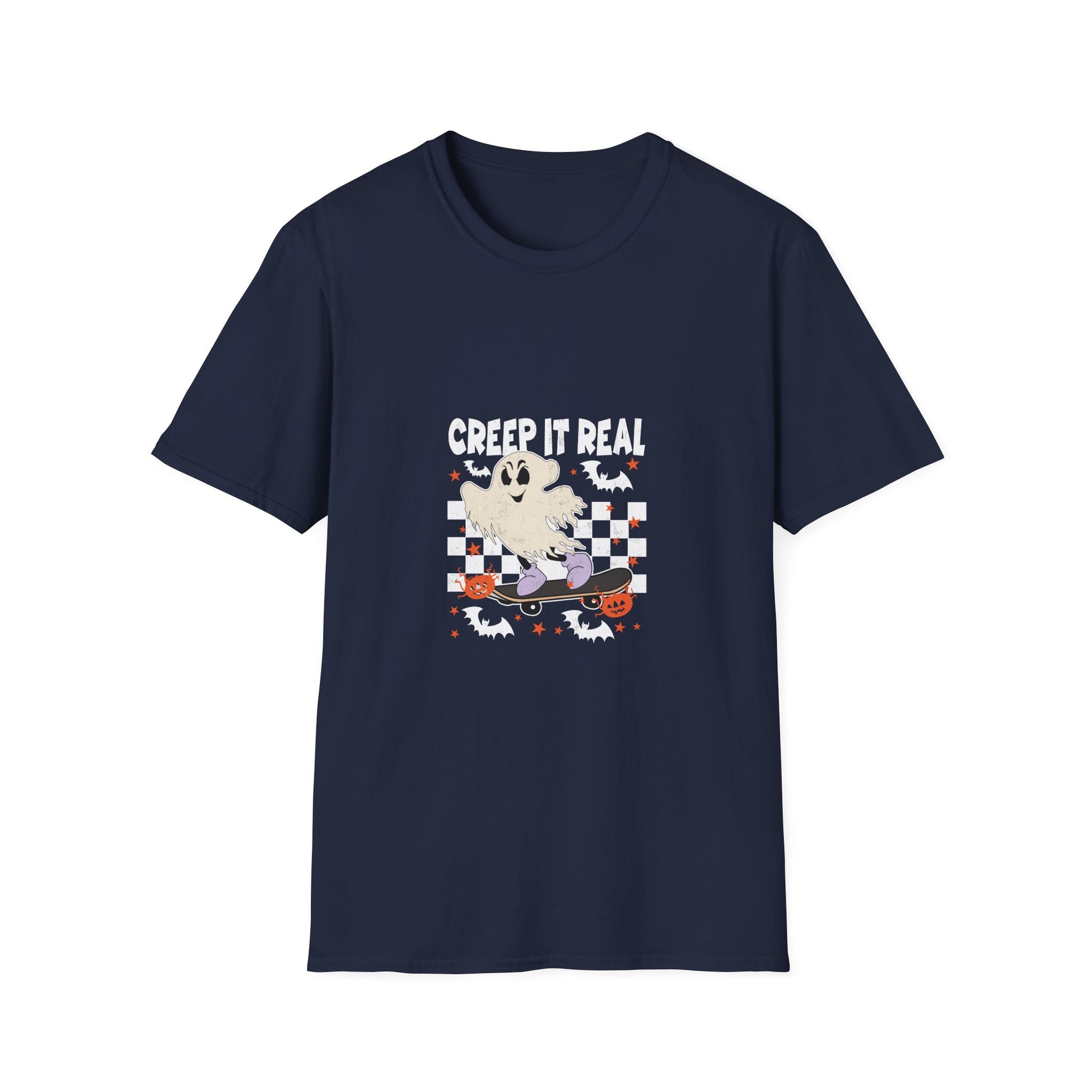 Creep It Real Vintage Ghost Halloween TeeUnisex Softstyle T-Shirt